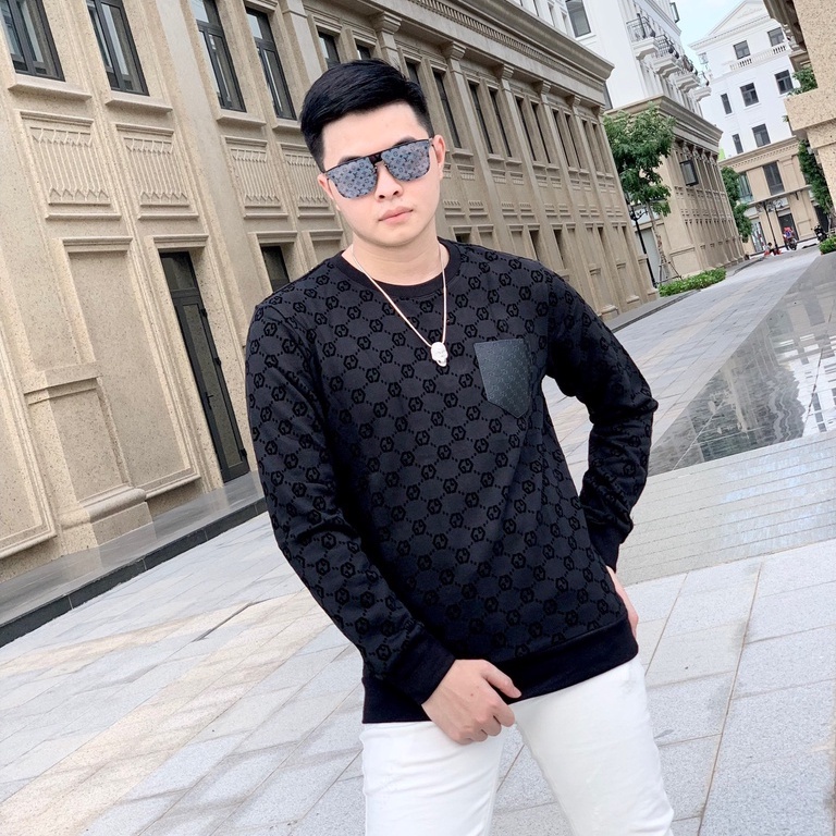 Áo sweater Gucci vân nhung túi da LA 1-1 on web