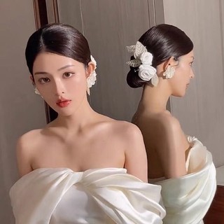 Sét 2 Cài Tóc Hoa Hồng Cài Tóc Cô Dâu chụp ảnh