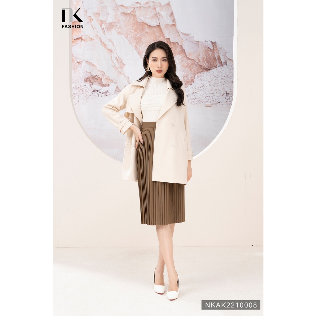 Áo Mangto Nữ Công Sở Hàn Quốc NK Fashion 4 Cúc Dáng Suông Chất Kaki Hàn Sang Trọng NKAK2210008