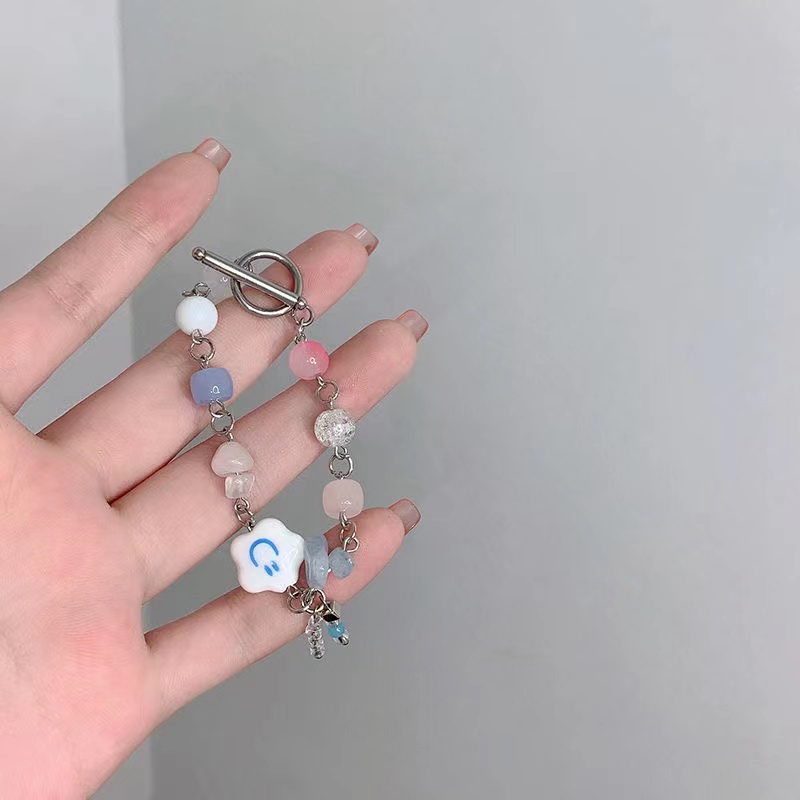 Vòng Tay Mặt Hình Đám Mây Nhiều Màu Sắc Thời Trang Cho Cặp Đôi Y2K