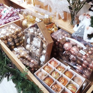Phụ kiện trang trí noel tone màu vàng hồng