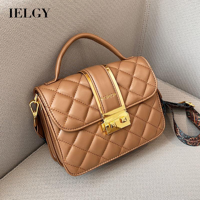 Túi Đeo Chéo Hình Vuông Nhỏ Thêu Họa Tiết Hình Thoi Phong Cách retro Cho Nữ