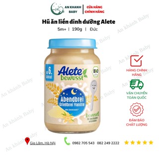 Hũ dinh dưỡng hữu cơ Alete đóng lọ 190g cho bé 4 6m+ date t9-10 2024