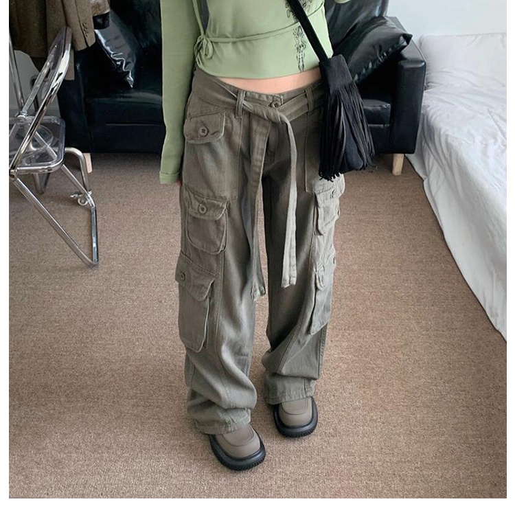 Quần Dài Ống Rộng Mỏng Ba Chiều Có Túi Thời Trang Cá Tính Cho Nữ