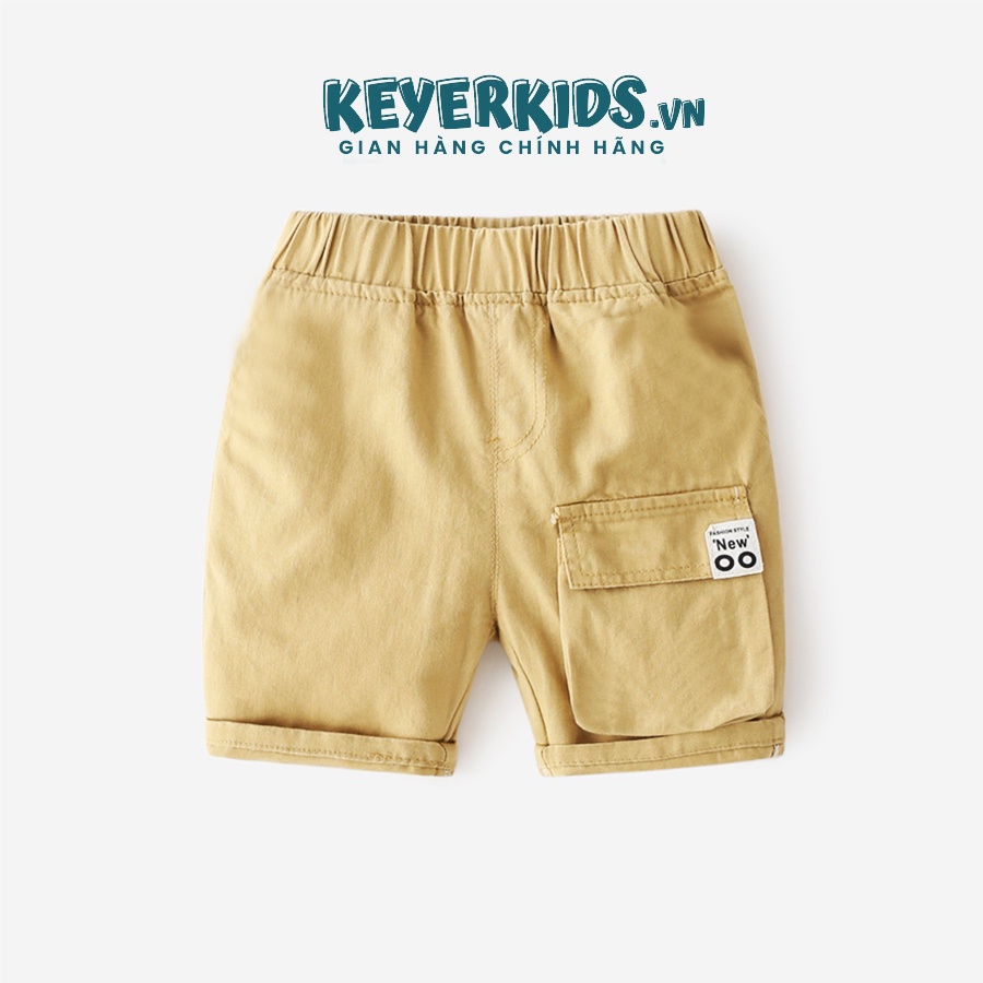 Quần Short Bé Trai KEYER KIDS, Quần Đùi Ngắn Chất Liệu KAKI Mềm Thiết Kế Túi hộp Dễ Thương QT52