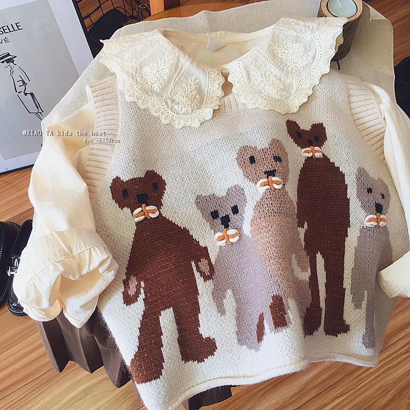 Áo Sơ Mi Tay Dài Phồng Dáng Rộng Thời Trang Hàn Quốc Dành Cho Bé Gái