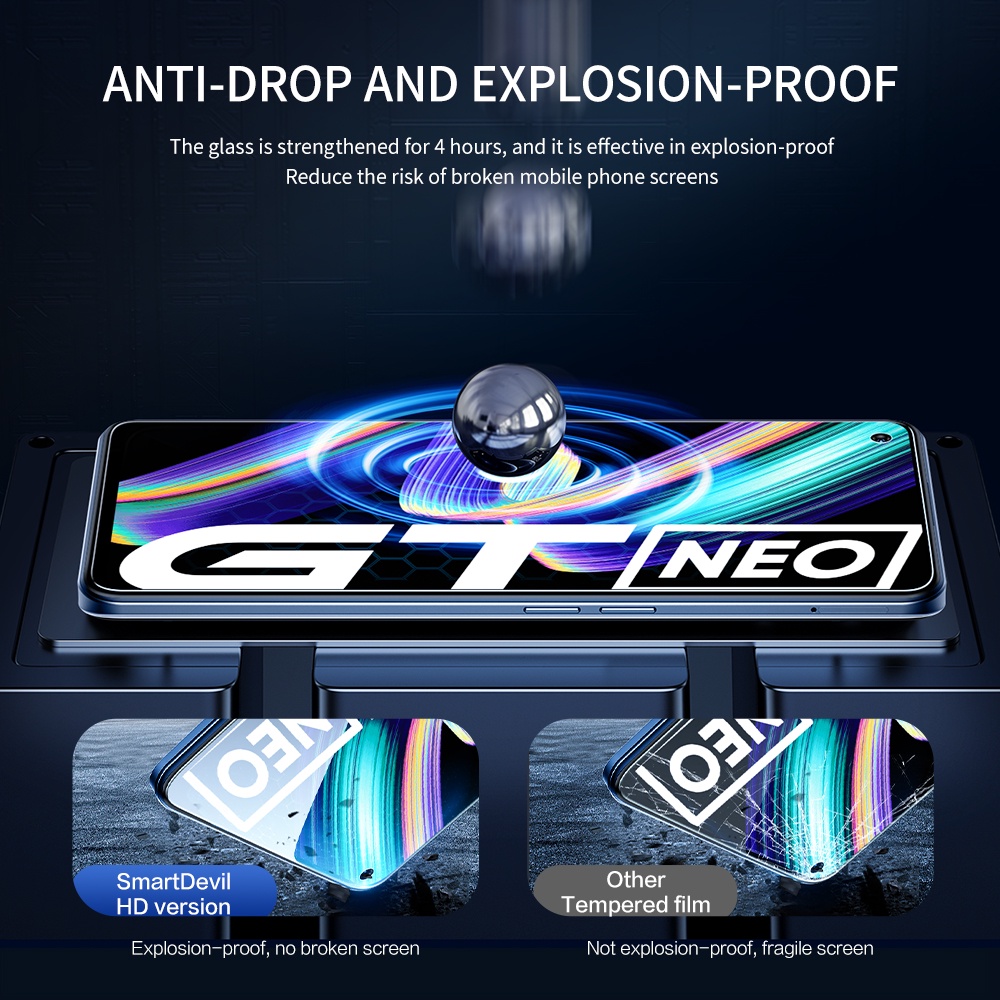 SmartDevil Kính cường lực màn hình điện thoại SmartDevil bảo vệ cho Oppo Realme GT 5G Neo2 Neo3 Neo 2T GT2 GT2 pro