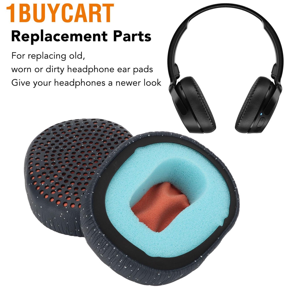 1buycart Headset Earpads Noise Blocking Breathable Replacement Wireless Headphone Ear Cushions for Skullcandy Riff