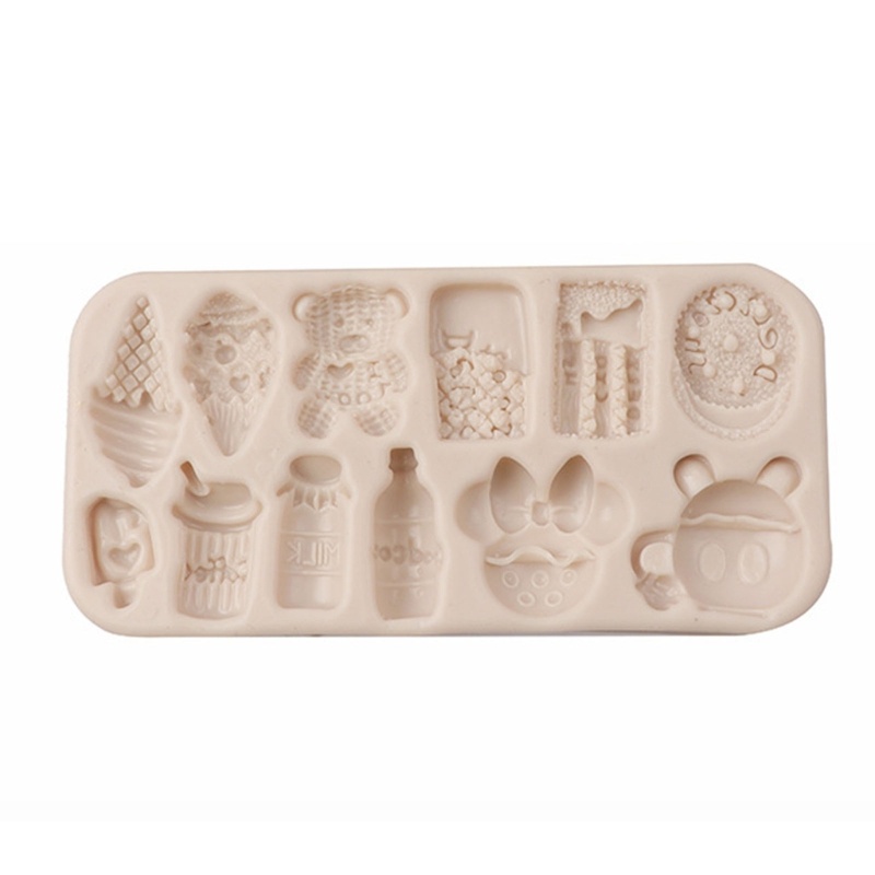 Khuôn Silicone Tạo Hình Làm Bánh Kẹo Hình Gấu 3D