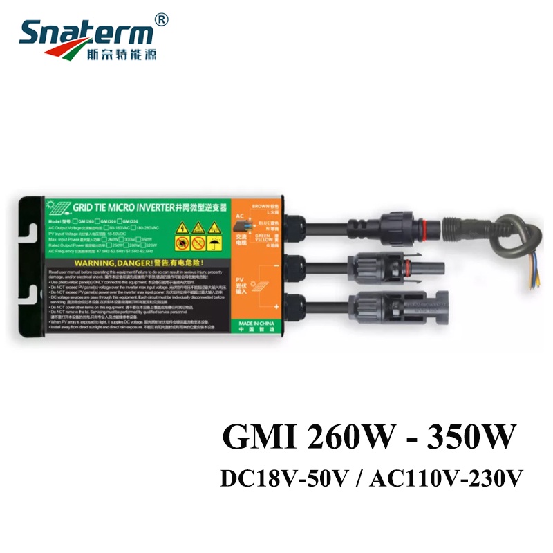 Bộ Biến Tần Năng Lượng Mặt Trời 350w 300w 260w Mppt 18-50vdc 110 / 220Vc Ip55 -