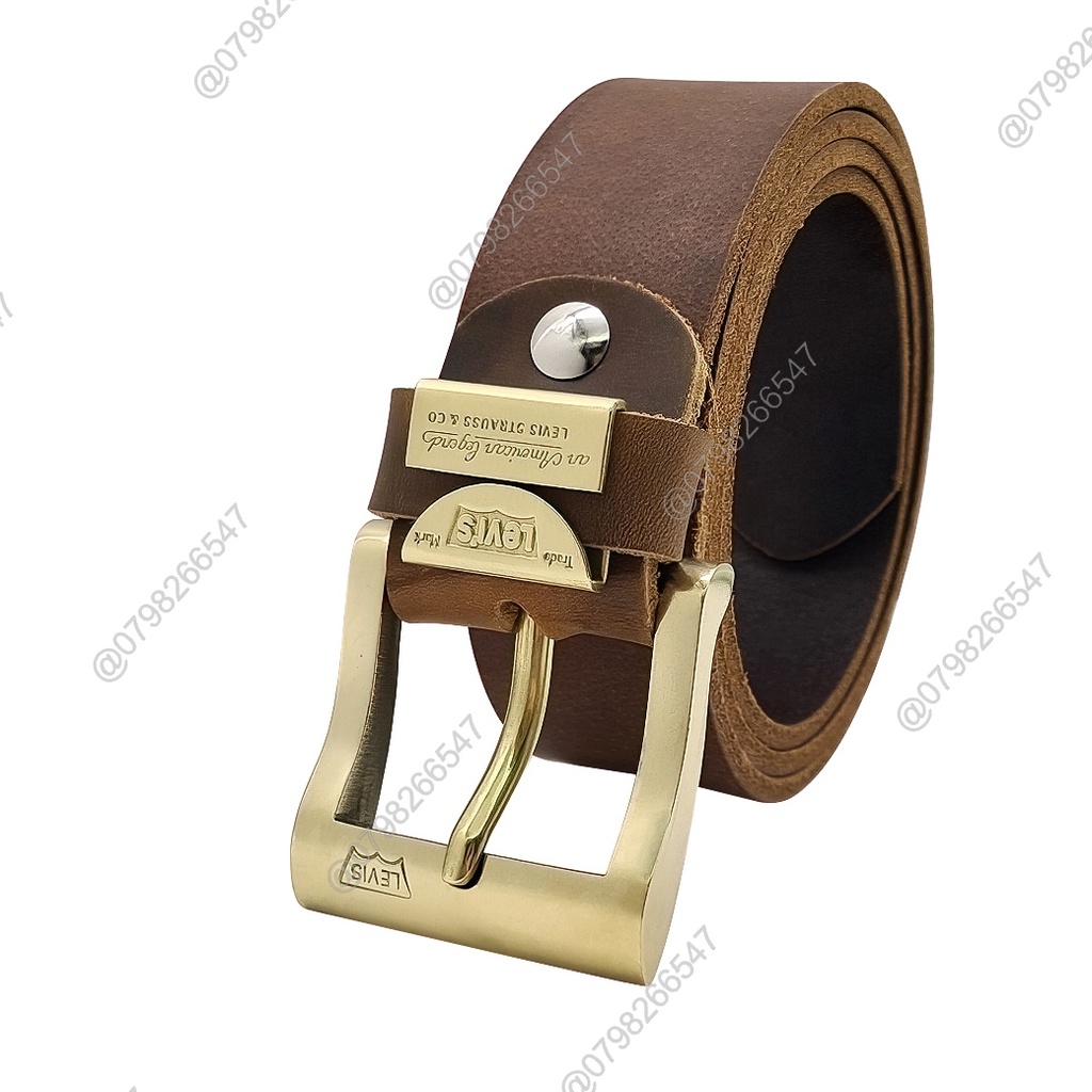 Dây nịt da bò sáp DHM-039 | Đầu khoá kim kiểu vuông đúc đồng nguyên khối | Bảo hành 12 tháng