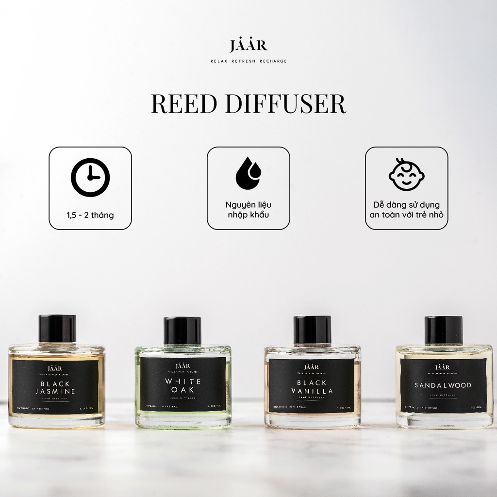 Tinh dầu khuếch tán thơm phòng JAAR - JAAR Reed Diffuser