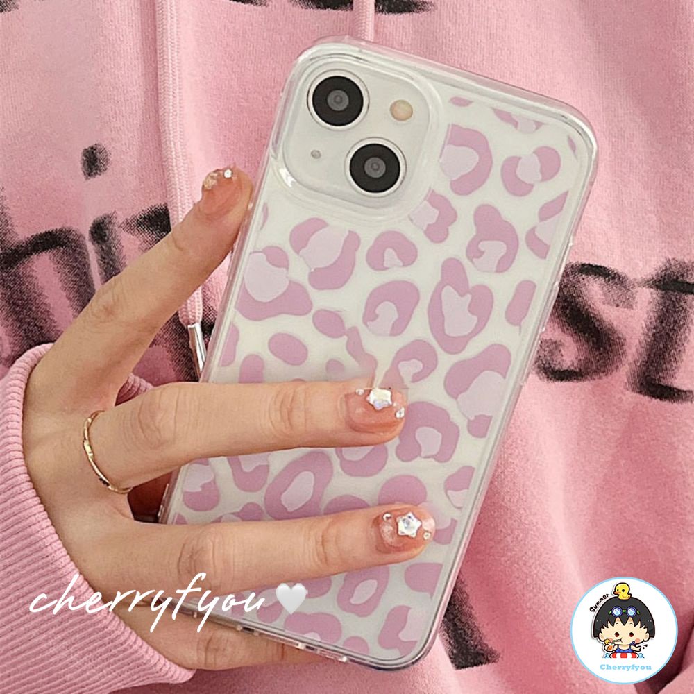 Ốp Điện Thoại TPU Trong Suốt Họa Tiết Báo Hồng Cho IPhone 14 11 13 12 Pro Max