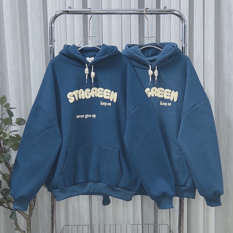 Áo hoodie nỉ tàu chữ in nỗi Stag 5 màu M667