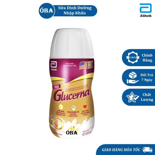 Sữa nước Glucerna Hương Vani Chai 220ml dành cho người tiểu đường - Hàng chính hãng, date mới nhất