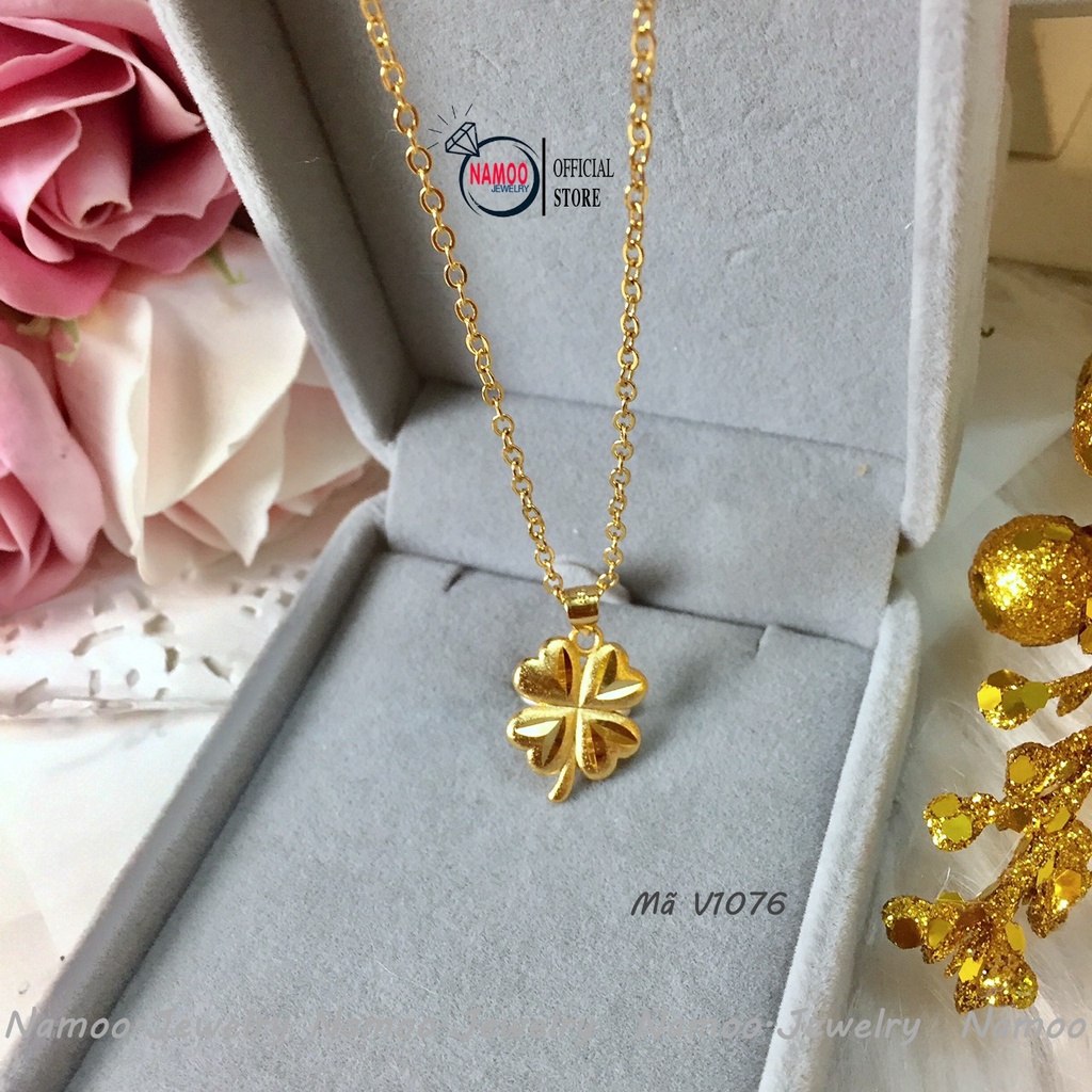 Dây Chuyền V1076 Kiểu Dáng Cỏ 4 Lá trẻ Trung Năng Động Cho Nữ Giới Namoo Jerwelry