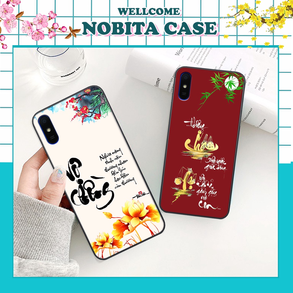 Ốp Xiaomi REDMI 9A in hình 3D thư pháp,tài lộc ,bình an,bền,đẹp