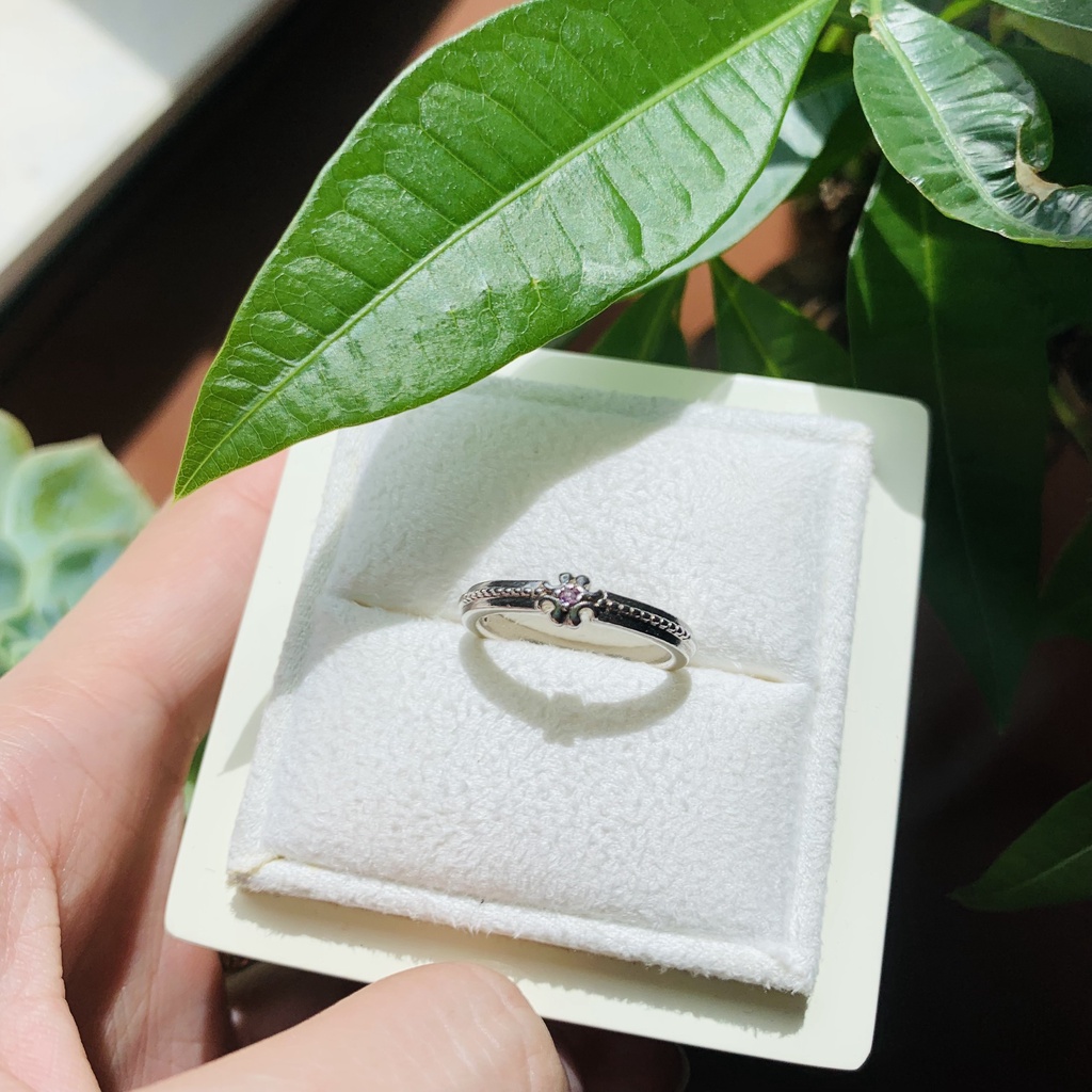 N14H.179 Nhẫn bạc S.aphire Hồng siêu vintage