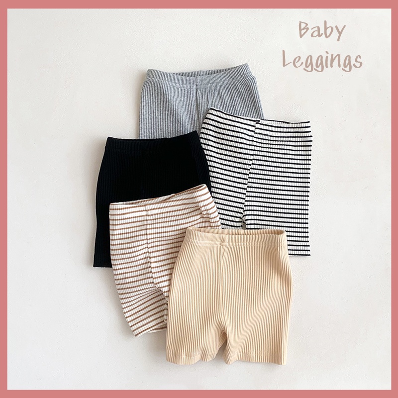 Quần Short Thể Thao Bằng Cotton Màu Trơn In Họa Tiết Kẻ Sọc Thời Trang Dành Cho Bé Trai Gái 0-2 Tuổi