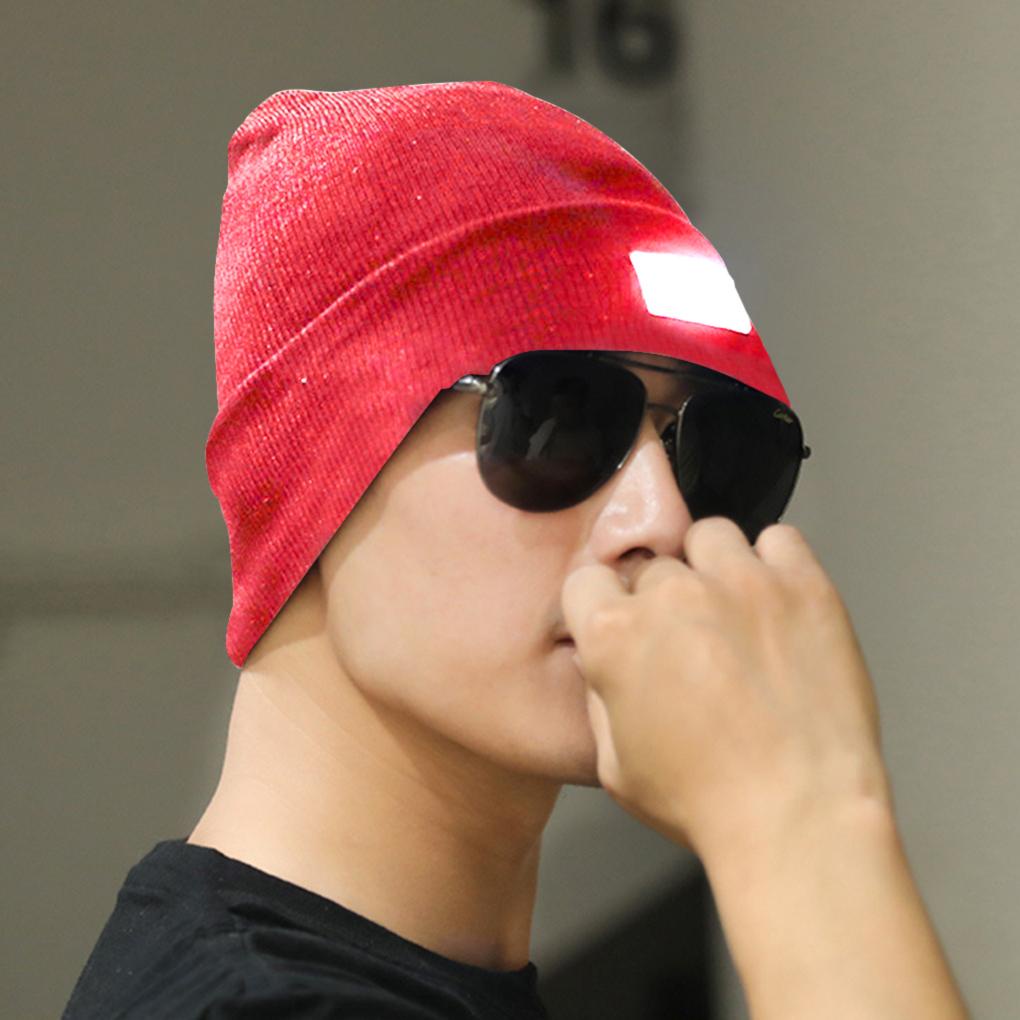 Mũ Dệt Kim Giữ Ấm Có Đèn LED Phát Sáng Dành Cho Nam Và Nữ