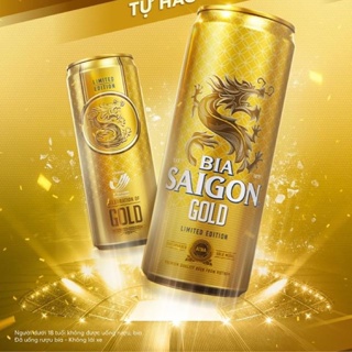 Bia sài gòn Gold vàng lon cao 330ml.