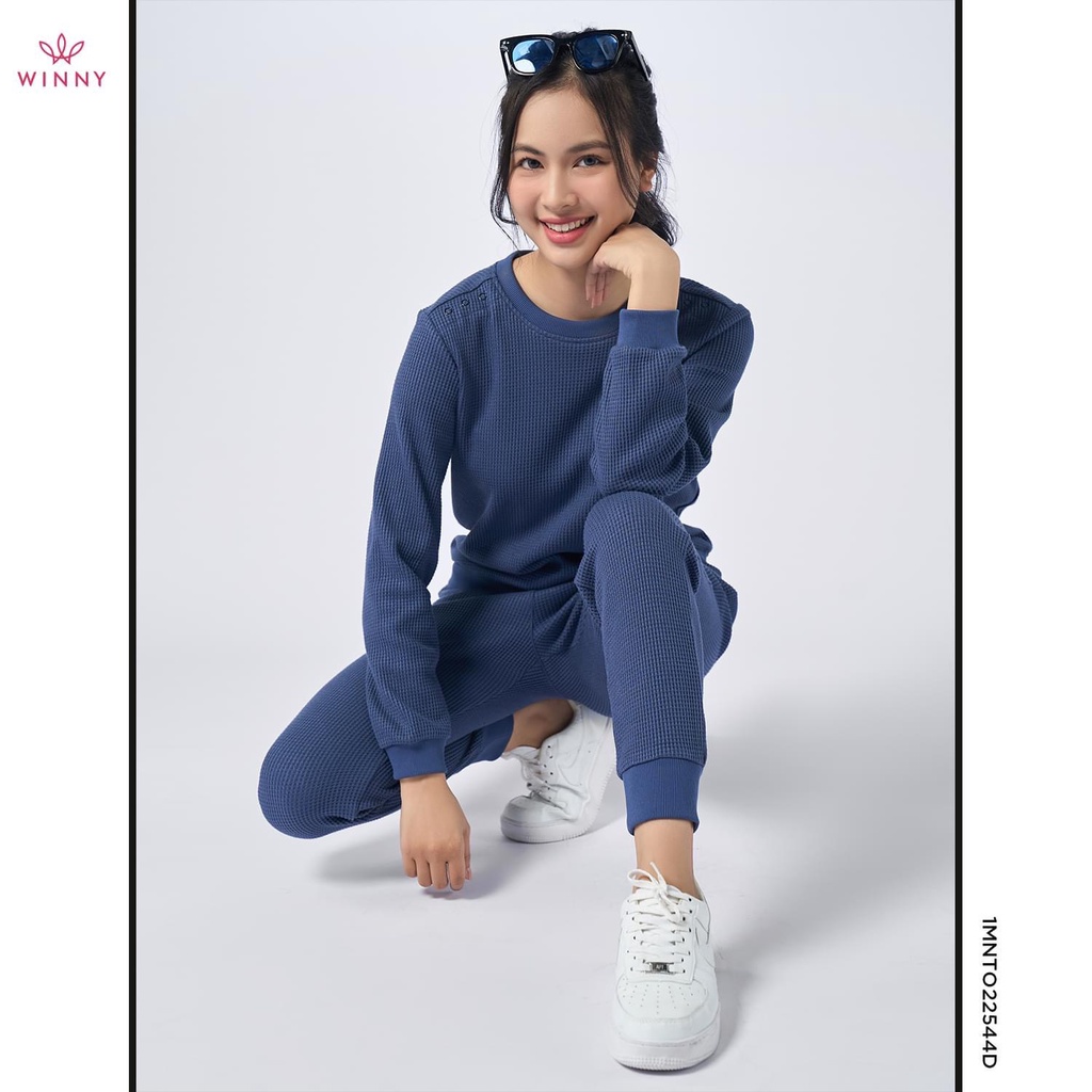 Bộ đồ ngủ len tổ ong thu đông Winny 22544