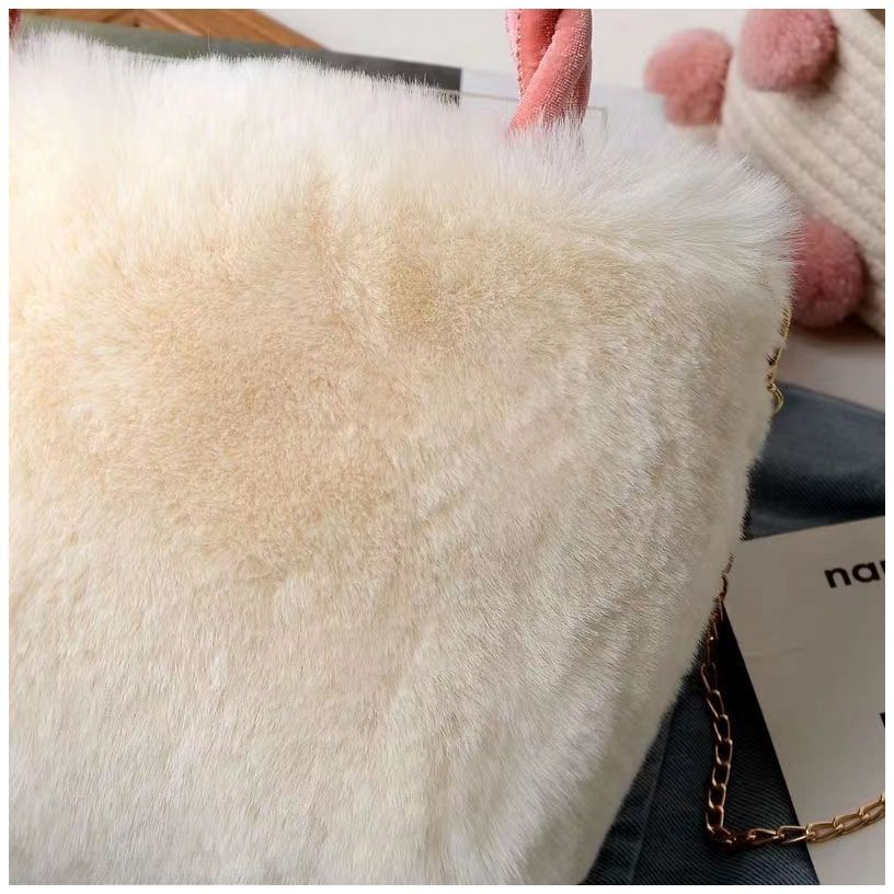 Plus Túi Xách Đeo Vai Phủ Bông Phối Dây Xích Thời Trang Sành Điệu