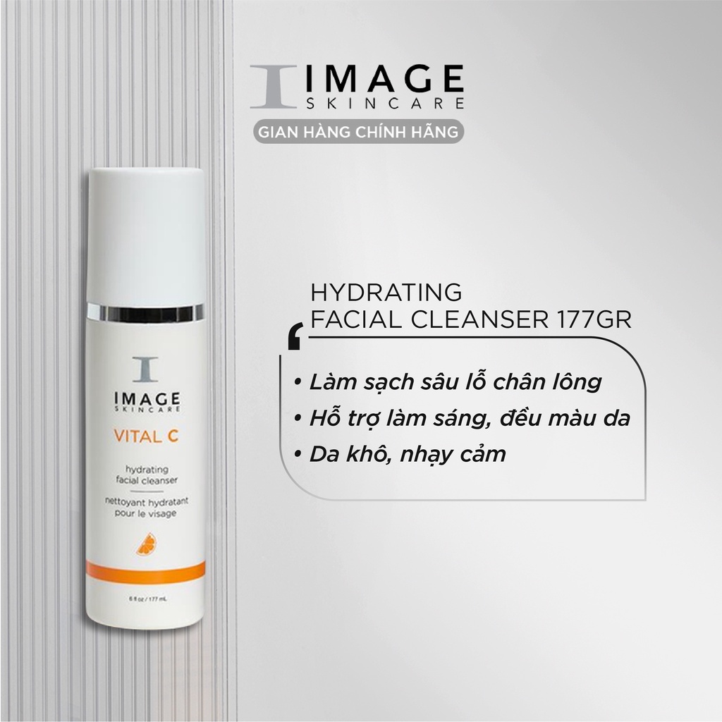 Sữa rửa mặt dưỡng ẩm phục hồi da Image Skincare Vital C Hydrating Facial Cleanser 177gr