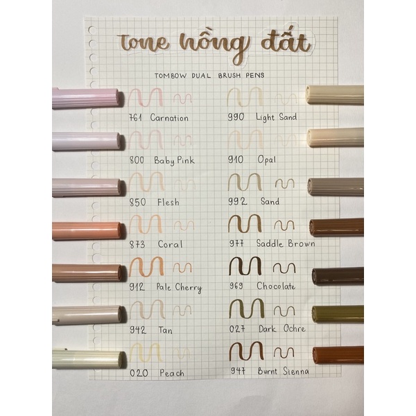 Bút Cọ TOMBOW ABT Dual Brush Pens Tone Hồng Đất