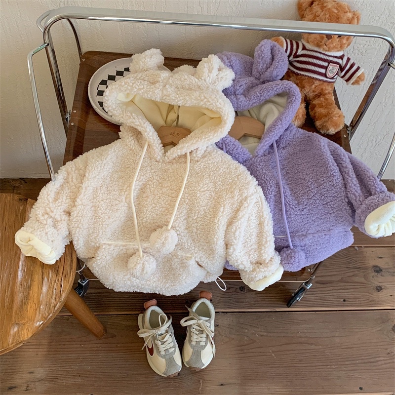 Áo ông cừu mẫu hotdea tai gấu ấm áp dễ thương cho bé