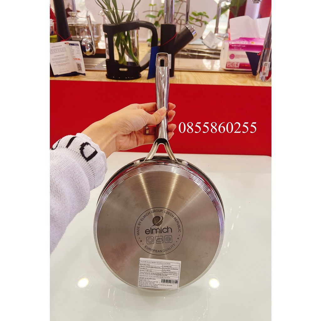 Chảo Inox chống dính Elmich 3 đáy Max A EL3762 size 24cm