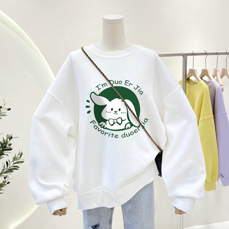 NRVP Áo Khoác Thể Thao Tay Dài Dáng Rộng In Hình Thỏ Năm Mới 2023 Phong Cách Trung Hoa Hàn Quốc Cho Nữ