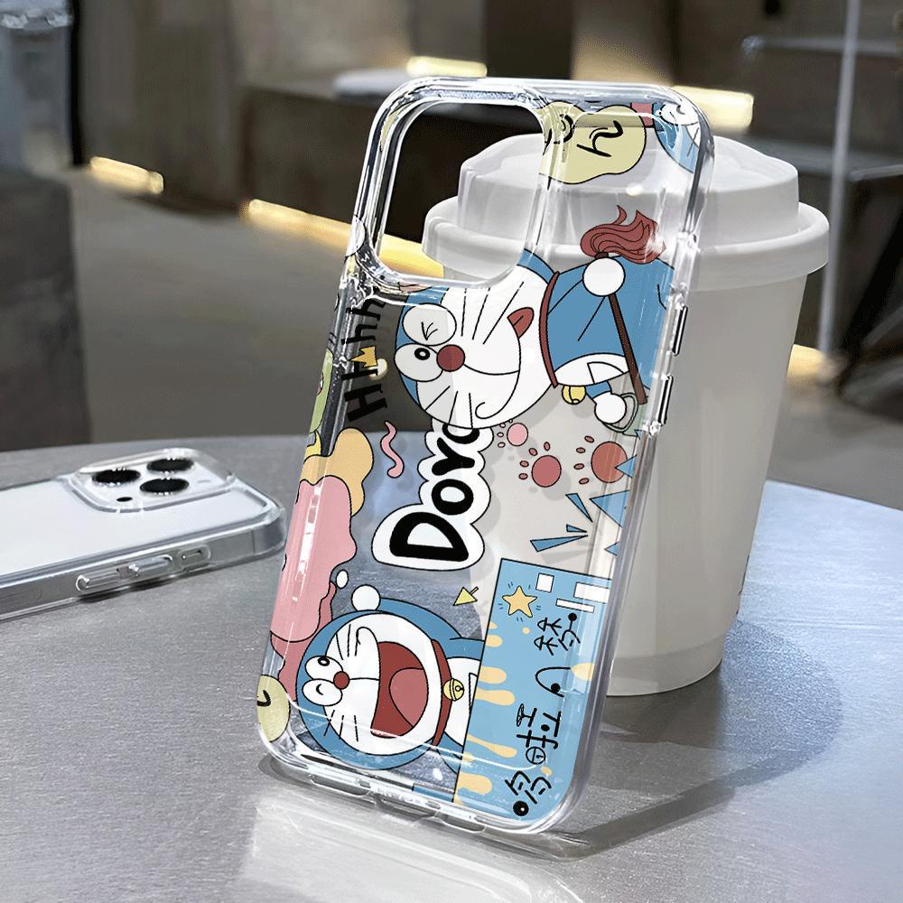 Ốp Điện Thoại Trong Suốt In Hình Doraemon Cho iphone 14promax 11 13 12 7Plus 7 X XS Max