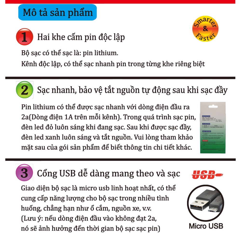 Bộ sạc Parklong B2,pin sạc 18650 pin 3.7V 2200mAh,2600mAh,3000mAh,3400mAh,sạcA1,A2,A4, Pin chính hãng