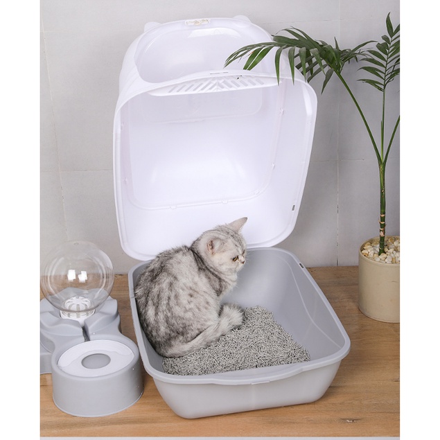 Nhà vệ sinh cho mèo có cửa cỡ lớn LunaPet NVS05 - Khay vệ sinh cho mèo có nắp đậy giá rẻ
