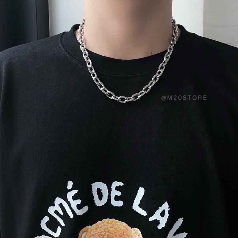 Vòng Cổ Nam Nữ Xích Trơn Thép Titan,Dây Chuyền Unisex M20store Phong Cách Đơn Giản Chống Gỉ