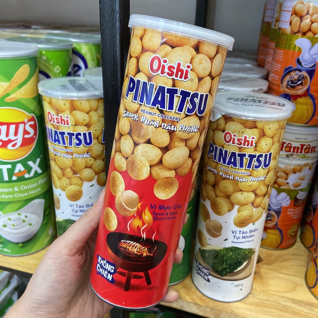 Snack nhân đậu phộng Pinattsu lon 180g