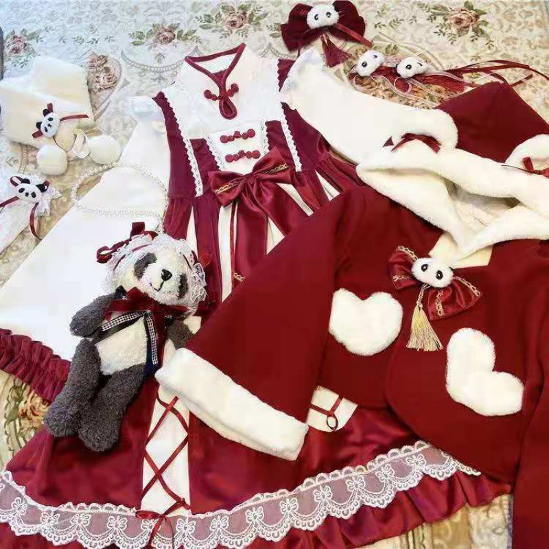 Đầm OP lolita váy babydoll đỏ