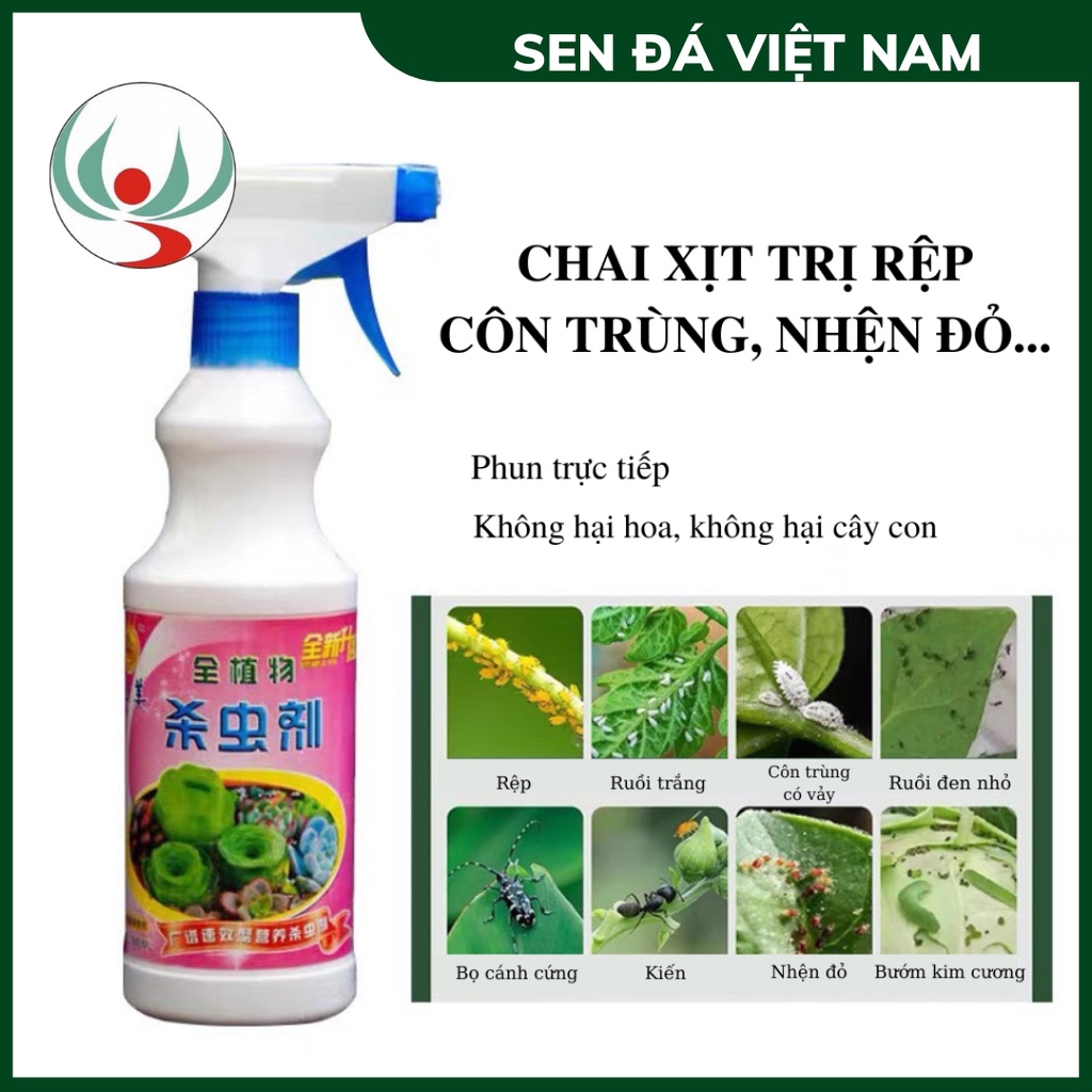 Chai Xịt Cho Sen Đá Xương Rồng Bị Rệp, Sâu B.ệ.nh, Nhện Đỏ,...Ngừa Úng Phun Trực Tiếp Không Hại Cây Con, Không Hại Hoa