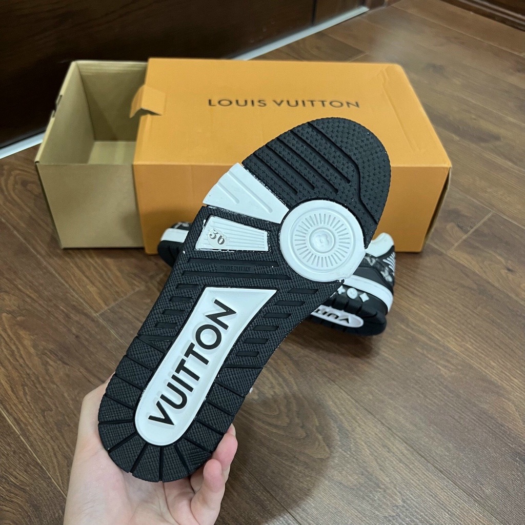 Giày LV Louis Vuitton Trainer Black White, Giày Sneaker LV Xanh, Hông, Xám Grey Hottrend 2022