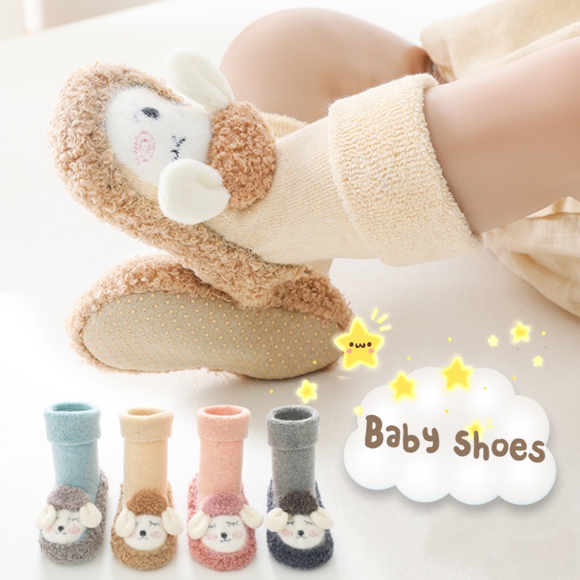 Vớ Cotton Dày Dặn Chống Trượt Thời Trang Thu Đông Cho Bé