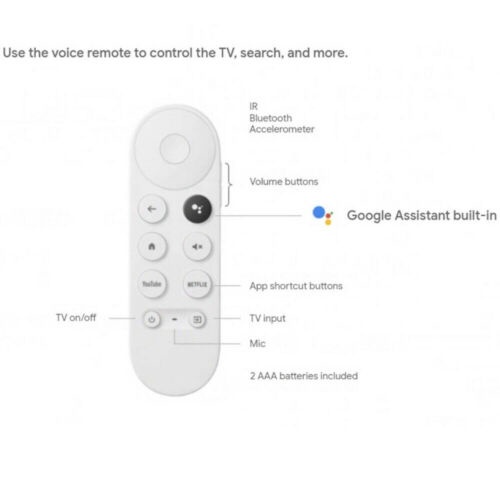Điều Khiển Từ Xa Bằng Giọng Nói Bluetooth Google G9N9N IR Bluetooth B Ng Gi Ng N Cho 2020 Chromecast Google TV 4K Snow G9N9N GA01920 GA01923-US