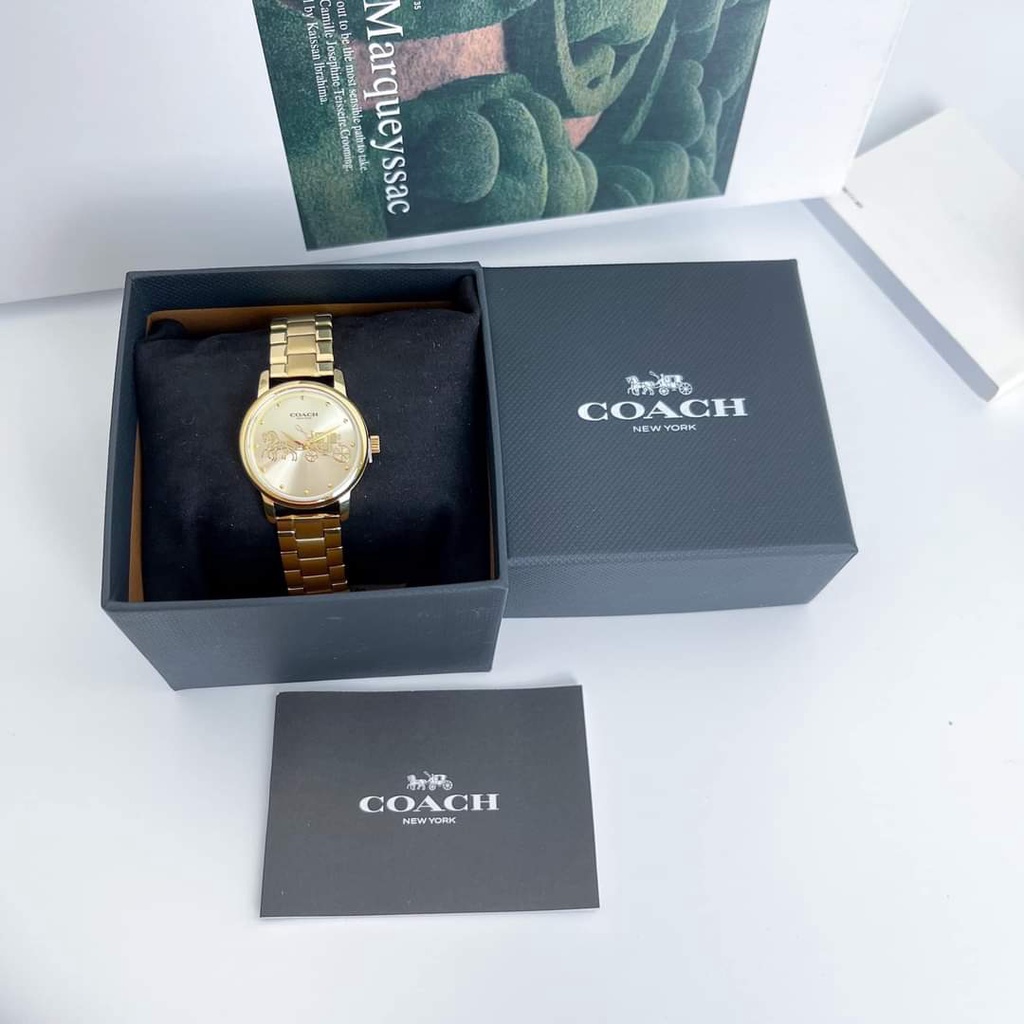 Đông Hồ Nữ Coach 14502976 Size 28mm logo ngựa kéo xe