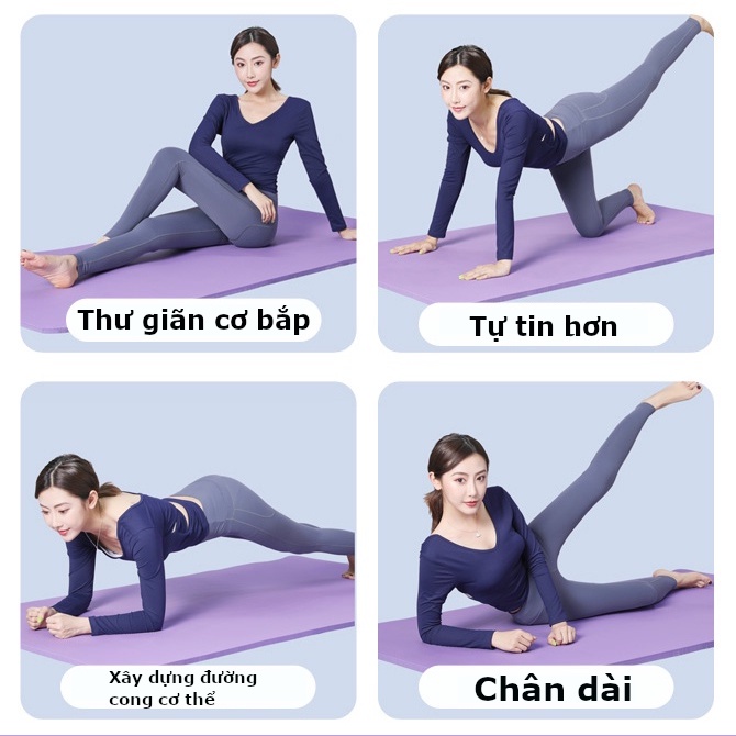 Thảm tập yoga NBR Miniso tập gym tiện gọn du lịch cao cấp dày 8mm