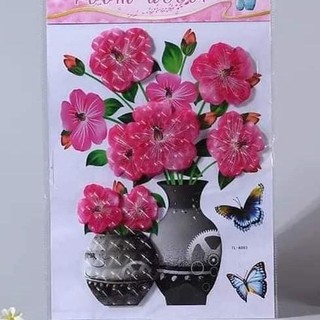 Tranh dán tường 3D hình bình hoa ( giao màu ngẫu nhiên )_ supersale247