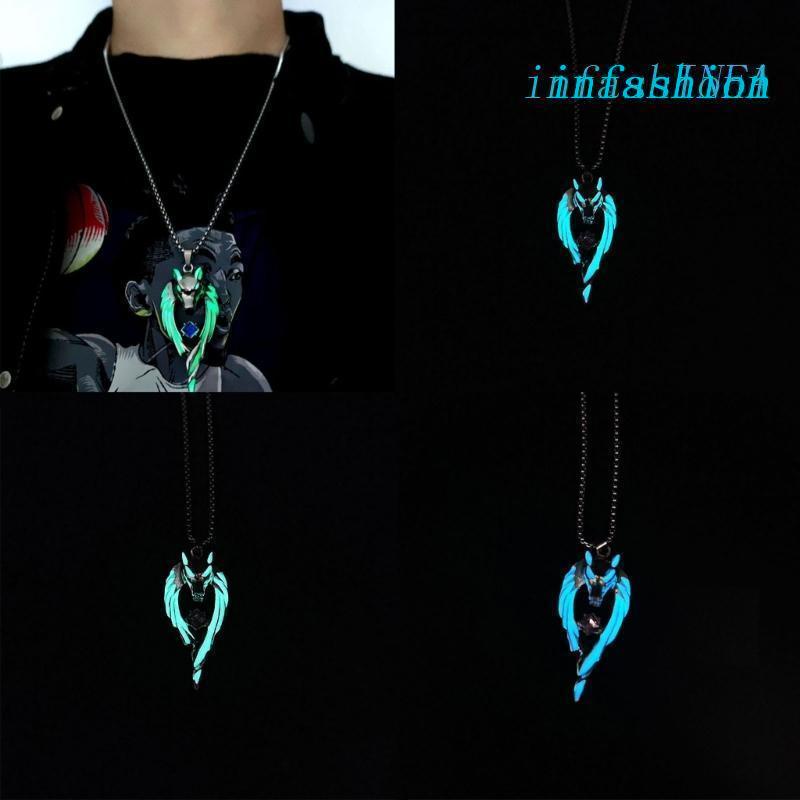 Dây Chuyền Mặt Hình Sói Phát Sáng Phong Cách Punk Dành Cho Nữ
