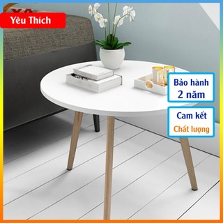 Bàn trà sofa chân gỗ tự nhiên D60