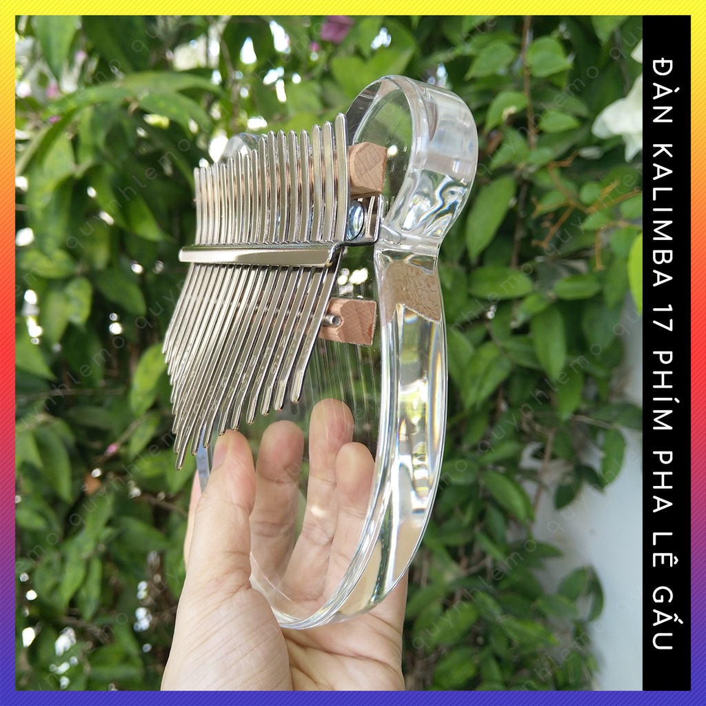 Đàn kalimba 17 phím pha lê hình gấu QUYNHLEMO, Kalimba trong suốt acrylic tặng phụ kiện hấp dẫn hơn với deal sốc