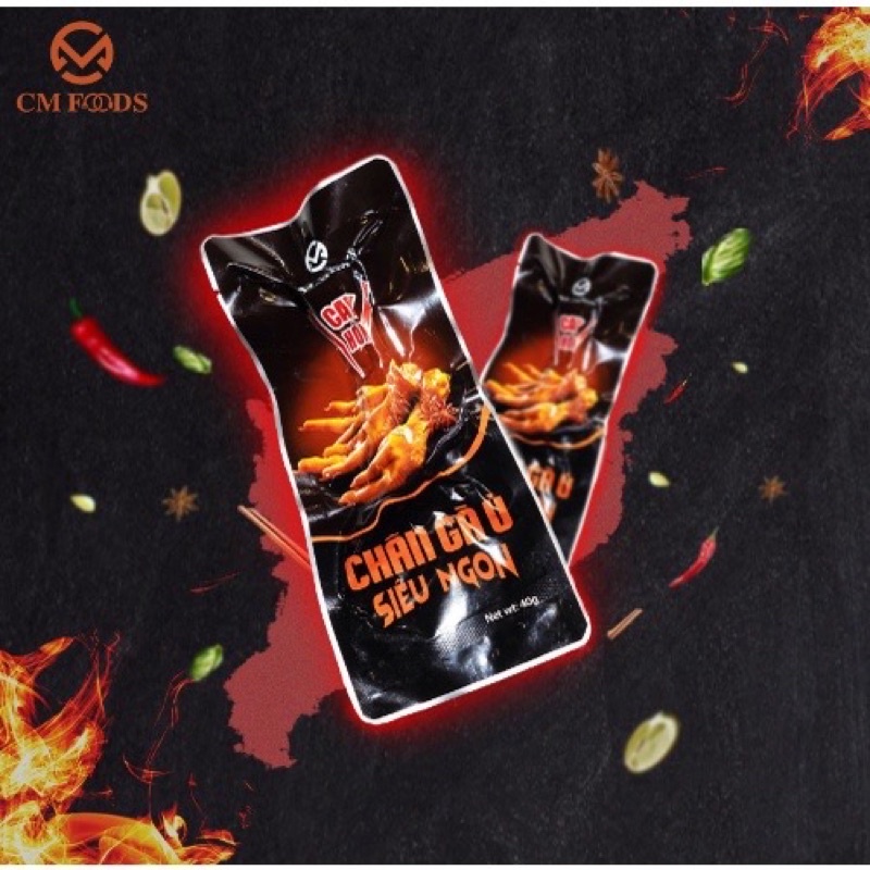 Một cái chân gà ủ cay siêu ngon siêu to 40g - hàng VN CMFoods, ăn vặt ngon rẻ TaNo