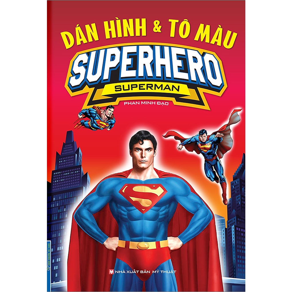 Sách - Dán hình & tô màu SUPERHERO ( Đỏ)